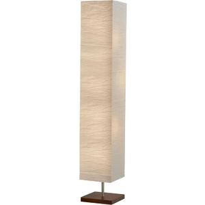 Adesso Three Light Floor Lamp  Natural Wood Base & Adjustable Brightness  Perfect Lighting for Bedroom, Living Room and Corner Decor, White (Walnut)