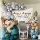 Chugga Chugga Two Two Train Birthday Decorations Include Chugga Chugga Backdrop for 2nd birthday Train Birthday decorations (Green)