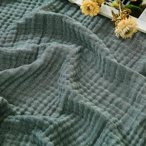 EMME Cotton Muslin Large Throw Blanket Couch Breathable Gauze Soft Lightweight Bed Blankets Adults (Heather Forest Green, 50"x70")