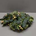 Redbaker 6 Pcs Eucalyptus Wreath 12 Inch Artificial Green Leaves Greenery Wreaths for Front Door Farmhouse Spring Summer Decor for Wedding Window Tabletop Decoration(Elegant)