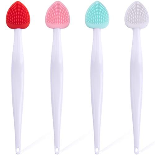 Mixed 3 Pack Mxxipp Scrub Lip Exfoliator Brush Silicone Scrubber Exfoliator Tool Double Sided Mini Exfoliating Remove Dead Skin for Dark Lips