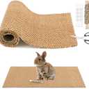 Rabbit Scratch Pad 40x12in, Thickened Sisal Mat with Seagrass Stick - Chew & Claw Care Toy for Pet Cages, Cuttable, Glue-Free
