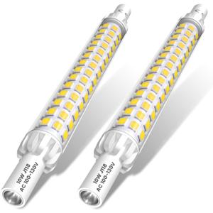 Bonlux R7S J118 LED Light Bulb, 118mm 10W T3 J Type Linear Double Ended Floodlight Bulb, Non-dimmable R7S LED Floor Lamp Daylight White 6000K for Work Light, Landscape Light -2Pack