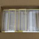 Floroom 6 Pack 5x7 Inch Clear Acrylic Sign Holders, Double-Sided Gold Display Stand Picture Frames for Table Numbers, Menus, Flyers, Weddings, and Offices