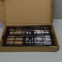 Set of 2 Stackable Food Container Lid Organizer, Adjustable Metal Lid Storage Shelf for Kitchen, 4 Dividers Detachable Lid Organiser Rack for Cabinets, Cupboards, Pantry Shelves, Drawers, Black