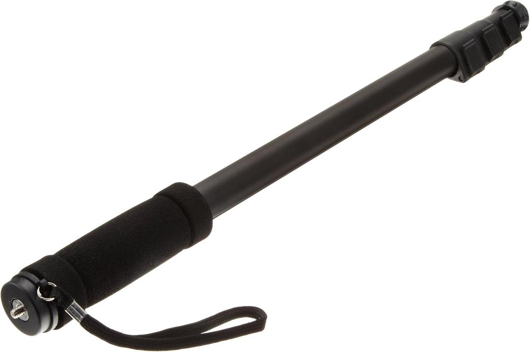67-Inch Portable Monopod for Video Cameras with Carrying Case, Extendable, Rubber Foot, Black