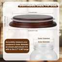 4 PCS 1 Gallon Mason Jar Lids Wooden Fits 3.7 Inch Inner Dia Replacement Mason Jar Lids Ball Glass Jar Lids Wooden Lid with Silicone Seal Canning Jars Lids Only for 1 Gallon Jars(4, Dark Acacia)