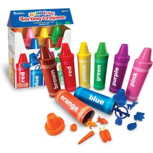 Learning Resources Rainbow Sorting Crayons - 56 Pieces, Ages 3+ Kids Crayons, Early Color Recognition & Sorting, Toddler Sort and Stacking Toys