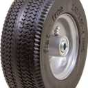 Marathon 00090 Flat-Free 2.80/2.50-4 Tire and Wheel Assembly, 3 Centered Hub, 3/4 Ball Bearings, Replacement Tire for Casters, Utility Carts and Other Equipment, Easy Install Assembly