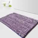 Civkor Bath Mat for Bathroom, 31x20Inch Purple Bathroom Mat Bath Rug Non Slip, Extra Soft and Absorbent Chenille Machine Washable for Shower Floor
