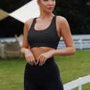 RUNNING GIRL High Impact Sports Bras for Women,Racerback Running Bra Workout Crop Tank Tops Longline Sports Bra Push up (Black, L)