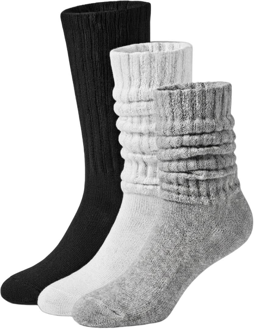 3 Pairs Slouchy Socks for Women Slouch Scrunch Long Winter Socks for Women Knee Hign Womens Thick Sock Warm Gifts