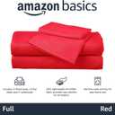 Kid's Soft, Breathable, Easy-Wash Microfiber 4-Piece Sheet Set, Full, Red, Solid