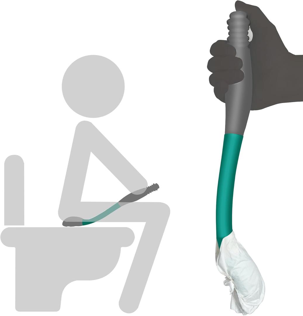 Butt Wiper Tool, 15.7" Long Reach Bottom Buddy Wiping Aid, Toilet Aid for Disabled, Overweight, Limited Mobility, and Those Recovering from Back Surgery, Enables Independence and Dignity
