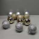 Jenaai 12 Pcs Large Champagne Gold Christmas Ball Ornaments, 4 Inch Big Oversized Shatterproof Tree Decorations Matte Glitter Giant Jumbo Plastic Hanging Baubles for Xmas Holiday Party Indoor Outdoor