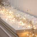 Riceshoot 4 Pieces Christmas Ice Wire Clear Garland with Light Wire Acrylic Crystal Garland Faux Diamond Beaded String Christmas Tree Ornaments Holiday Party Decoration (Irregular Cube)