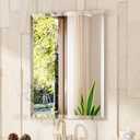 VocalStar Frameless Bathroom Mirror, 24" x 32" Rectangle Wall Mirror with Beveled Edge, Modern Decorative Vanity Mirrored for Living Room, Entryway, Bedroom | 1/4-Inch Shatterproof Glass