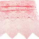 SaktopDeco 14 x 72 Inch Valentines Day Runner Pink Heart Table Runner Lace for Wedding Party Decorations