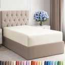 Twin XL Fitted Bed Sheet - Bottom Single Fitted Sheet Only - Ultra-Soft Hotel Luxury Bedding w/ 8-16 Inch Deep Pockets - Breathable & Wrinkle Free - Easy-Care, Fade and Shrink Resistant - Off White