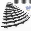 Metal Landscape Edging Border 15 Packs 42'' L x 4.5'' H, Galvanized Steel Garden Edging Border with 15 Stakes, Hammer-in Lawn Edging for Landscaping, Flower Bed, Yard, Pathway, Tree Ring(52ft Total)
