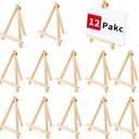 12PCS 9 Inches Tabletop Easels,Wood Easels, Easel Stand for Painting Canvases, Art, and Crafts, Tripod, Painting Party Easel, Tabletop Easels for Painting, Portable Canvas Photo Picture Sign Holder