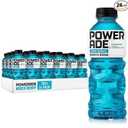 POWERADE Electrolyte Enhanced Zero Sugar Mixed Berry Sports Drink, 20 Ounce (Pack of 24) Best By 07/28/25