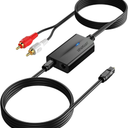 AUTOUTLET 192kHz DAC Digital to Analog Audio Converter 7ft/2.1m Digital Audio Optical to RCA Male Cable for HDTV, DVD, Blu-Ray Players and Game Consoles