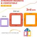 Coodoo Upgraded Magnetic Blocks Tough Tiles STEM Toys for 3+ Year Old Boys and Girls Learning by Playing Games for Toddlers Kids, Compatible with Major Brands Building Blocks - Starter Set
