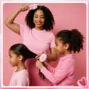 Meanplan 12 Sets Breast Cancer Awareness Gift for Women Pink Ribbon Mini Hair Brush with Card Motivational Breast Cancer Awareness Accessories Item for Survivor Charity Event Support Party Supplies