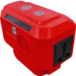 200W Portable Power Inverter Converts for Milwaukee 18V Batteries to 230V AC & Dual USB/Type-C Outputs, Built-in 200LM Emergency LED Light for Camping/Blackouts, Compact & Lightweight