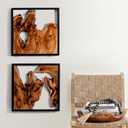 WELLAND 2 Pieces Rustic Cedar Wall Sculptures, Live Edge Wall Art Dcor, Decorative centerpieces of wood for Living Room, Bedroom, Bathroom, Home Office, Dining Room,