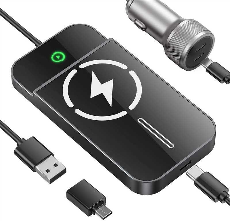Wireless CarPlay Adapter with Magnetic 15W Fast Charging for iPhone 17/16/15/14/13/12 Series Wired to Wireless CarPlay Converter, Seamless Auto-Reconnect Plug & Play
