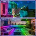400ft Outdoor LED Strip Lights Waterproof,IP68 Outside Led Light Strips Waterproof with App and Remote,Music Sync RGB Exterior Led Rope Lights with Self Adhesive Back for Roof,Deck