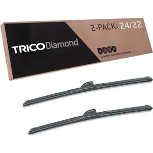 TRICO Diamond 24" + 22" Premium Automotive Replacement Windshield Wiper Blades (Set of 2), Passenger and Driver Side All-Weather Beam Wiper Blades for Select Vehicle Models