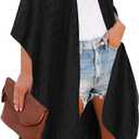 Moss Rose Women Summer Bikini Kimono Bathing Suit Cover Ups for Swimwear (Black 1) One Size