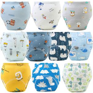 Upairy Potty Training Pants Cotton Absorbent Training Underwear for Toddler Boy and Girls ,Soft Absorbent & Leak-Proof with Characters(10PCS,S)