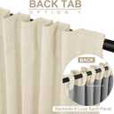 100% Blackout Shield Linen Blackout Curtains for Bedroom 84 Inches Long, Back Tab/Rod Pocket Living Room Drapes, Thermal Insulated Blackout Curtains 2 Panels Set, 50" W x 84" L, Light Cream