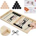 Fast Sling Puck Game - Fast Action Super Foosball Table Desktop Battle Slingshot Wooden Air Hockey Board Game -Fun for Family Game Night or Friends Party (Extra Large)
