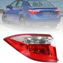 LABLT Red Clear Tail Light Signal Lamp Outer Driver Side Replacement for 2014-2016 Corolla