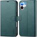 TUCCH Wallet Case for iPhone 16, Magnetic PU Leather Kickstand Flip Cover with 4 Card Slot Shockproof TPU Interior Shell, [RFID Blocking] Folio Case Compatible with iPhone 16 5G 2024, Teal Blue