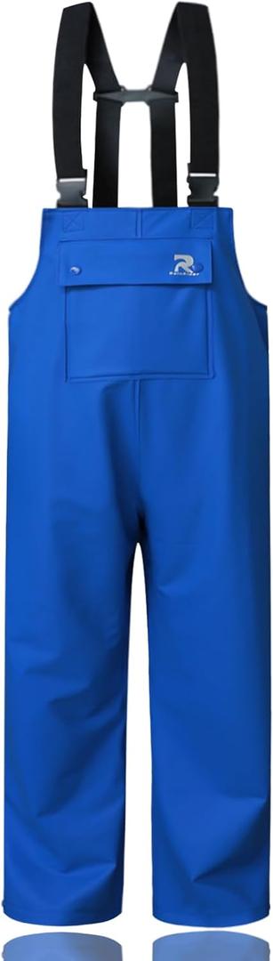 RainRider Rain Pants for Men Women Waterproof Rain Gear Bib Overalls Trousers for Fishing Hunting (Large, Blue)