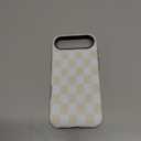 Jusy Compatible with MagSafe Checkerboard Case for iPhone Air, Cute Aesthetic Checkered Magnetic Phone Case, Soft TPU and Hard PC Protective Phone Cover for Women Girls（Matte） - Beige