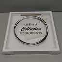 Adventure Challenge Archive Shadow Box Picture Frame With Slot, 8&12In Ticket Card Memory Box for Keepsakes, Top Loading Display Case Travel Decor Gift (White, 12x12in)