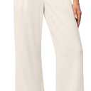 Ewedoos Wide Leg Pants Woman Stretchy Work Dress Pants Women Trendy 2026 Business Casual Outfits Comfort Fit Slacks Trousers, X-Large, Off-white