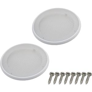2pcs Round Ceiling Speaker Grill Covers for 6.5 Inch Speaker with Screws(White)