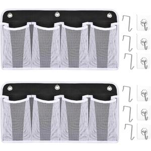 RV Shoe Storage for Bedside - 4 Pocket Wall Mounted Entryway Shoes Rack, Bed Hanging Pocket Organizer, Bedside Caddy Storage Organizer for Headboards Bunk Beds Dorm Rooms,RV & Camper Essentials