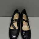 Naiyee Mary Jane Shoes Women Chunky Heel Ankle Strap Dress Shoes for Women Low Heels Close Rounded Toe Pumps (8, Black Patent)