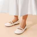 DREAM PAIRS Girls Mary Jane Dress Shoes Ballerina Flats for Wedding, Party (Toddler/Little Kid/Big Kid) 1 White