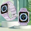 CRIS-BAND Bumper Bands Compatible with Apple Watch Band 45mm 44mm 42mm 41mm 40mm 38mm for Women Men, Water Shock-Proof Strap for iWatch Apple Watch Band with Case for Series 9 8 7 6 SE 5 4 3 2 1 (Jelly-Purple)