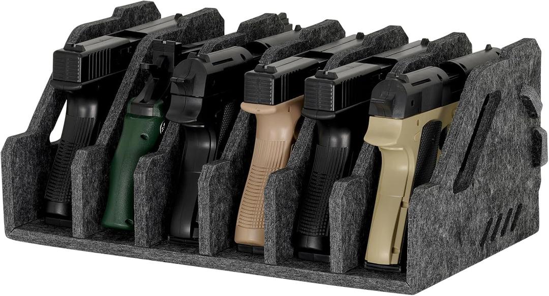Pistol Rack for Gun Safe, Handgun Rack Pistol Stand Holder, Gun Cabinet Accessories Storage Organizer, Soft Felt, Scratch Resistance, Anti-Slip Revolver Firearm Stand Display Holder